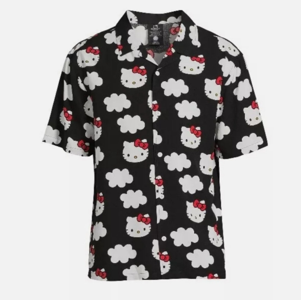 Hello Kitty Resort Shirt with Short Sleeves Size L